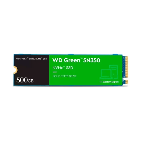 SSD WD Green SN350, 500GB, M.2 2280, PCIe NVMe, Leitura 2400 MB/s, Gravacao 1500 MB/s, WDS500G2G0C
