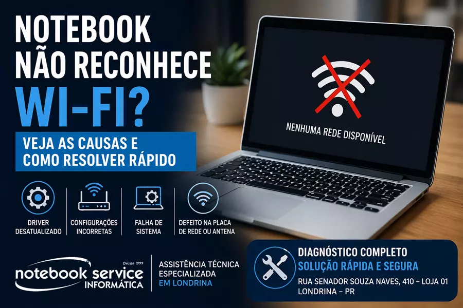Notebook não reconhece Wi-Fi? Veja as causas e como resolver rápido