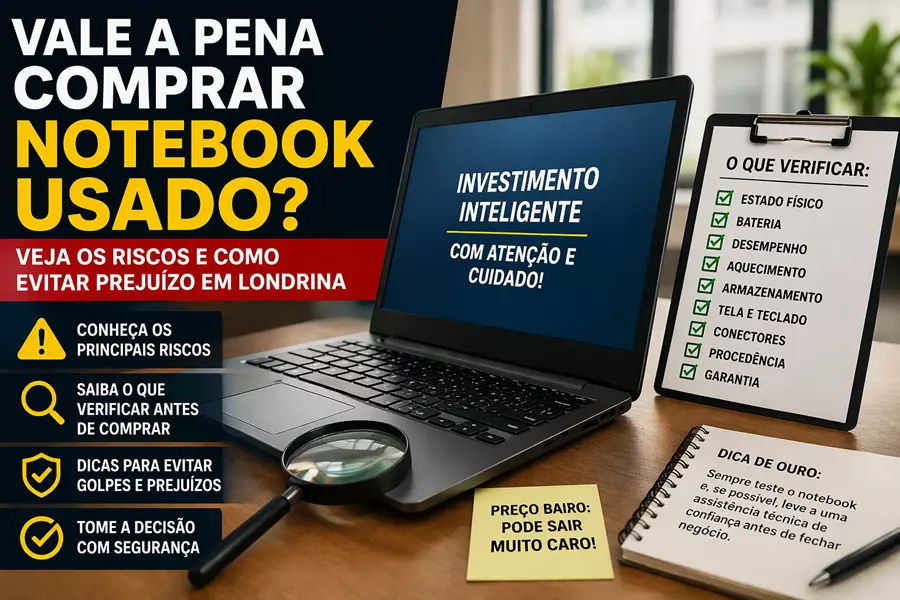 Vale a pena comprar notebook usado? Veja os riscos e como evitar prejuízo em Londrina