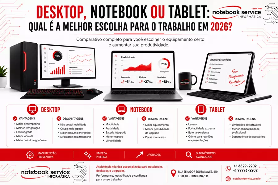 Desktop, Notebook Ou Tablet: Qual É A Melhor Escolha Para O Trabalho Em 2026?