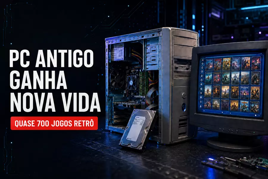 PC antigo ganha nova vida e vira biblioteca com quase 700 jogos retrô