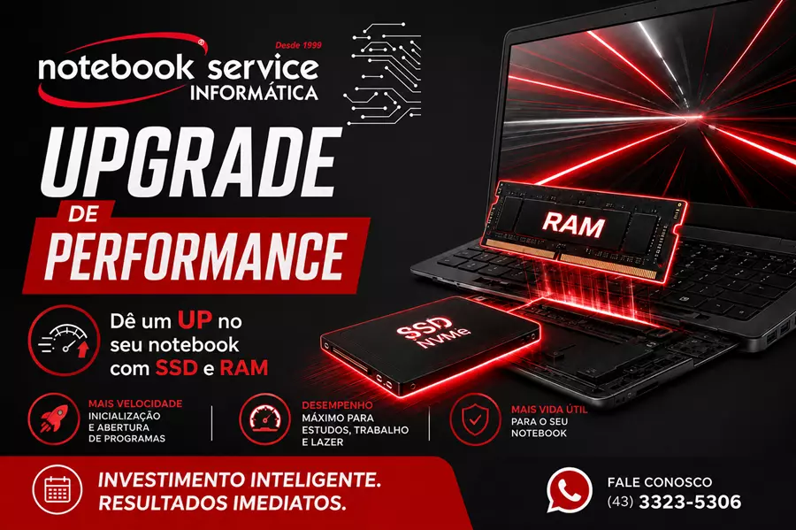 Upgrade de SSD e memória RAM em Londrina: deixe seu notebook mais rápido